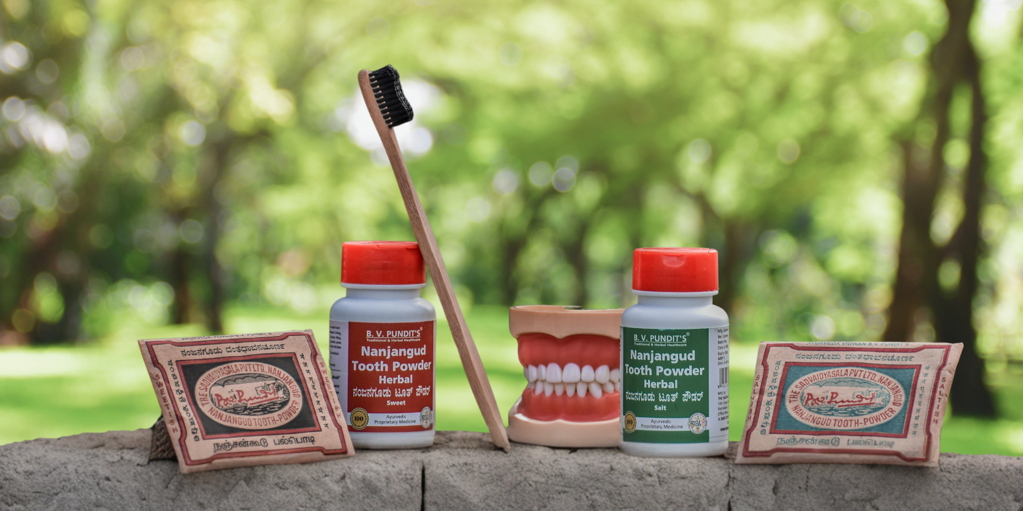 Explore the whole range of Ayurvedic, Organic, 100% natural, no fluoride, no chemical toothpowder. For healthy teeth, strong gums, fresh breath and a brighter smile.  BV Pundit's Nanjangud toothpowder, the best toothpowder in India that has been used for 110 years.